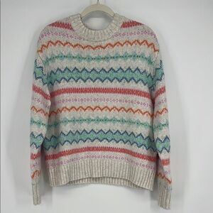American Eagle | Woah So Soft Fair Isle Pastel Crewneck Sweater Top 2023 Medium